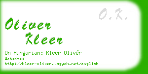 oliver kleer business card